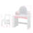 Kids Vanity Desk With LED Mirror & Chair & Power Supply