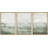 Minimal Landscape "Sage Green Modern Organic Artwork, Simple Abstract Bedroom Wall Pictures, Large Framed Canvas Giclee Print 3 Pieces Wall Art Set"   16x24x3 pcs, 24x36x3 pcs-91874881-91874880