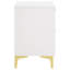Table de chevet rectangulaire blanche et dorée à 2 tiroirs-1214254296