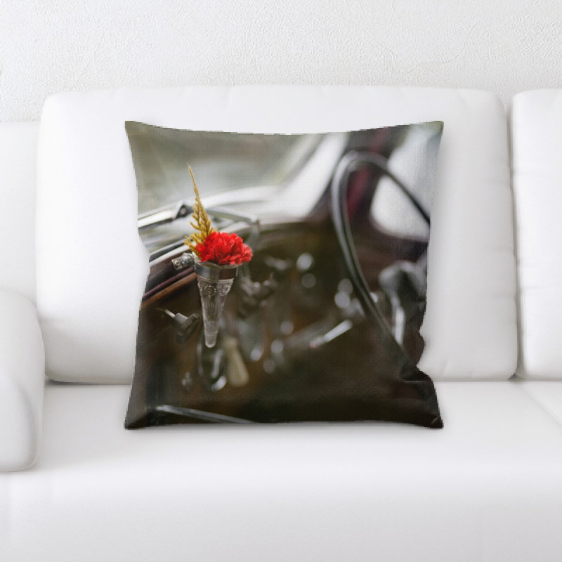 Steering Wheel Microsuede Reversible Throw Pillow