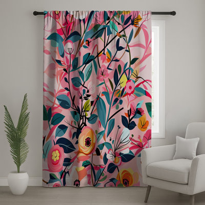 Rideaux floraux, voilages et voilages à motif floral - 1 panneau