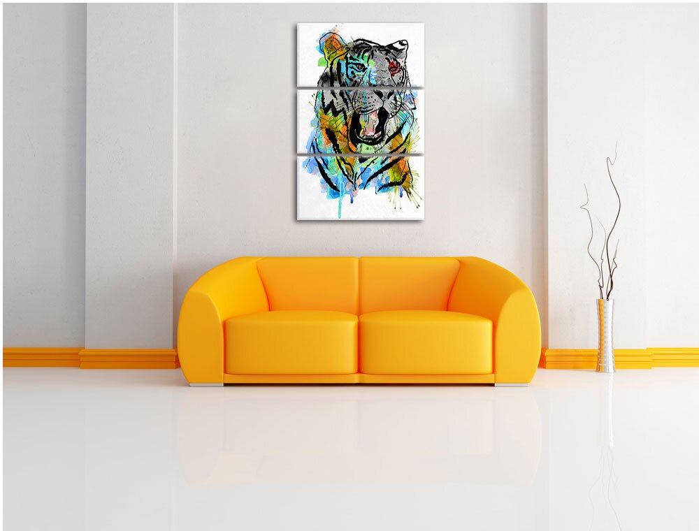 3-tlg. Leinwandbilder-Set „Roar watercolor Bild“, Grafikdruck