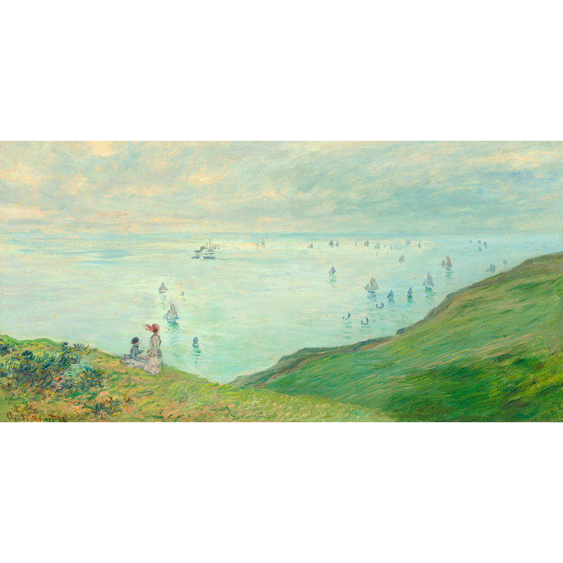 Cliffs At Pourville by Claude Monet - Wrapped Canvas Painting, 35cm H x 70cm W x 4cm D