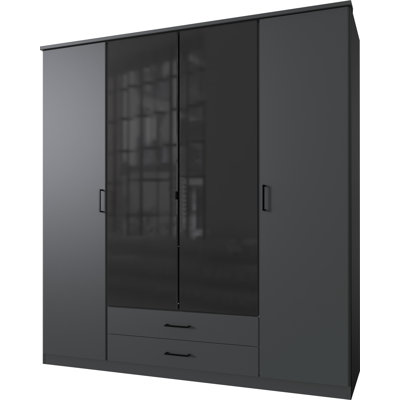 Nakylah 4 Door Manufactured Wood Wardrobe