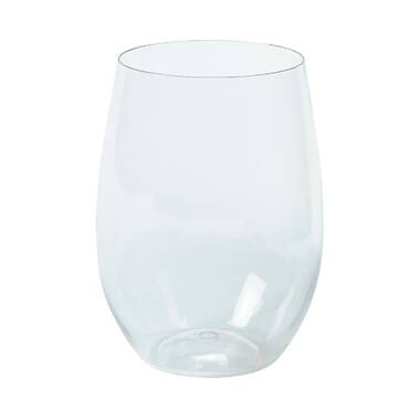 Visions 16 oz. Heavy Weight Clear Plastic Stemless Wine Glass - 64/Case