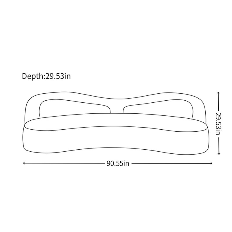Modern Simple Cream Style Curved Sofa