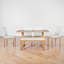 Ensemble de salle à manger 6 pièces, table de salle à manger rectangulaire et 4 chaises et banc rembourrés, plateau en placage de chêne, piédestal double, salle à manger de style Mid-Century moderne-1032256928-1032256941