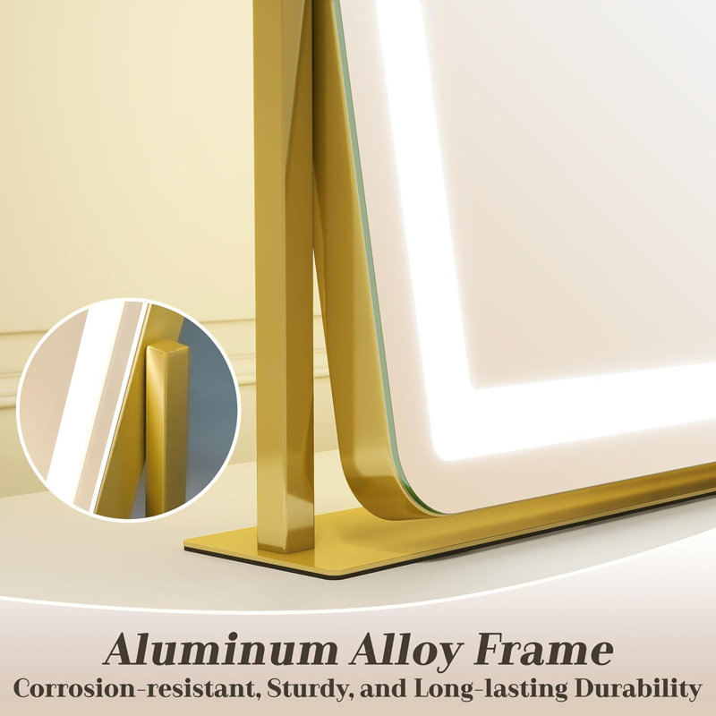 Gold Vanity Mirror with Lights - Large Makeup Mirror