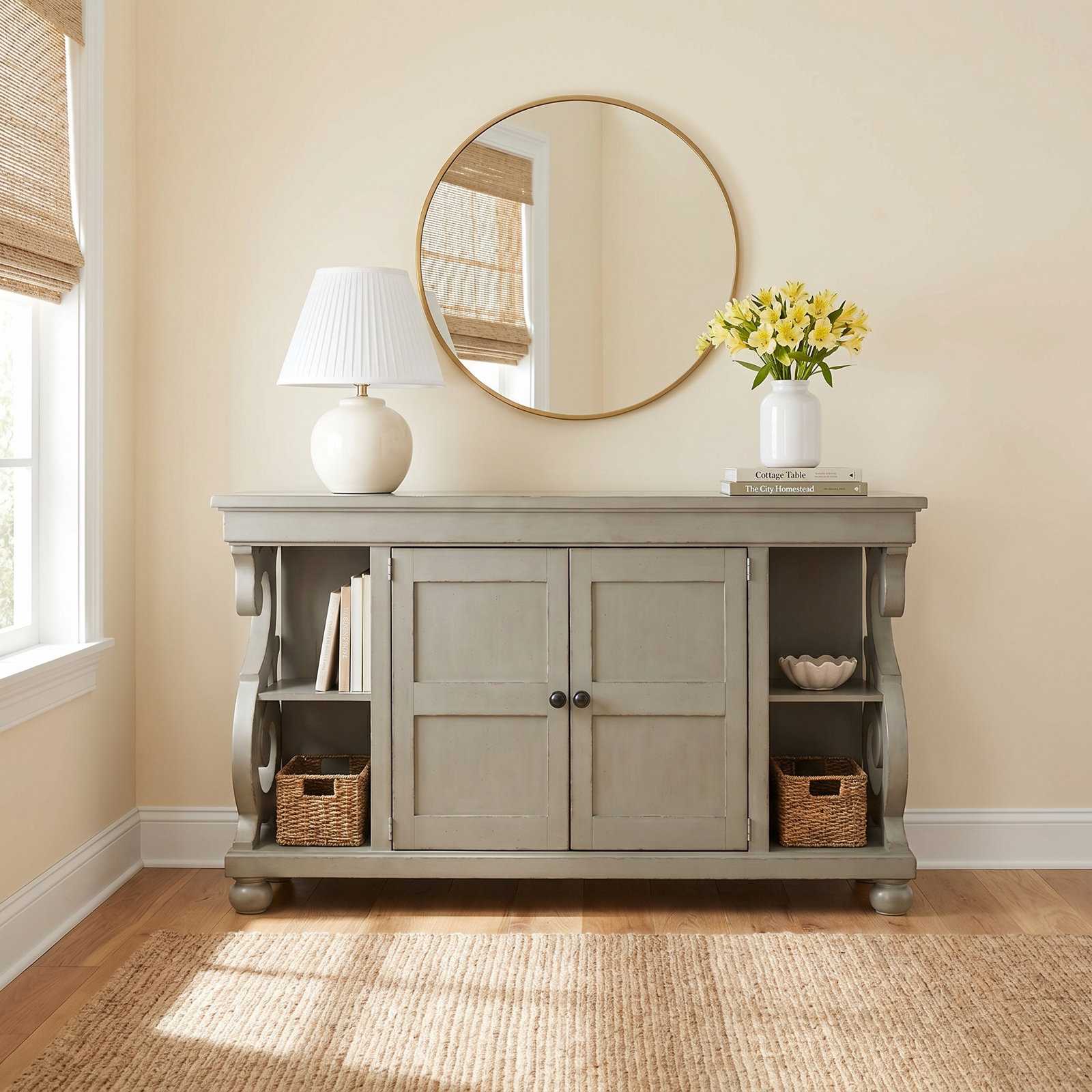 Country Living 68" Console Table, Green