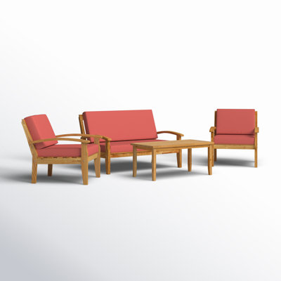 Shynel Acacia 4 - Person Patio Conversation Set with Cushions