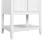 Lavabo de salle de bain moderne élégant en céramique blanche 24 po avec tablette ouverte en bois massif-1143188104