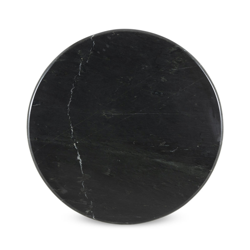 Belle Round Marble Dining Table, Black Marble/Dark Kettle Black
