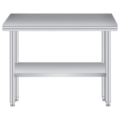 30 po x 60 po Table de préparation robuste en acier inoxydable Dosseret réglable sous la tablette Résistant à la rouille certifié NSF pour le restaurant Patio Barbecue Cuisine extérieure