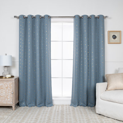 Delsanto Golden Starry Night Polyester Blackout Curtain Pair