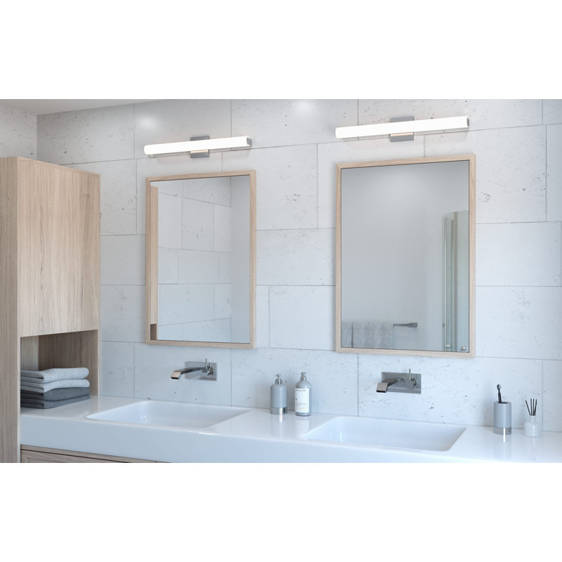 Tubo Slim Dimmable LED Bath Bar, Satin Nickel, Spine