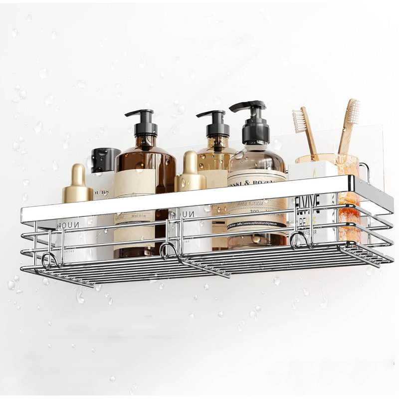 Wall Mounted Required Shower Caddy, Silver