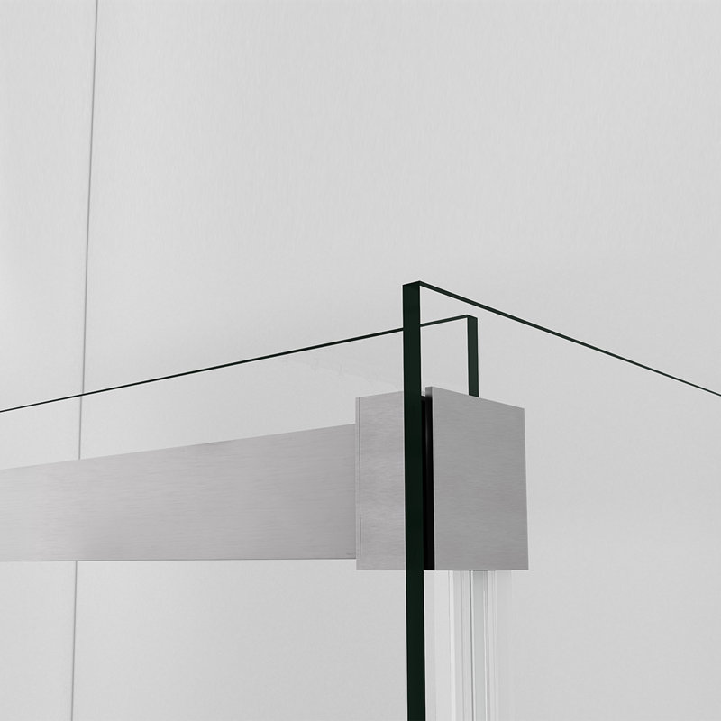 Spezia 60'' W 76'' H Frameless Rectangle Reversible Shower Enclosure, Nickel