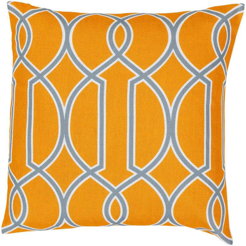 22" Blue and Green Geometric Synthetic Throw Pillow