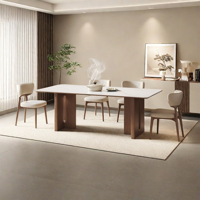 Ensemble de table de salle à manger rectangulaire European Light Luxury, H 29,5 po x L 63 po x l 31,5 po