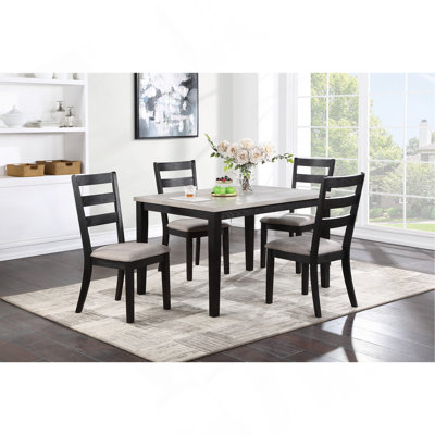 Ensemble de salle à manger 5 pièces Classic Classic Black Finish