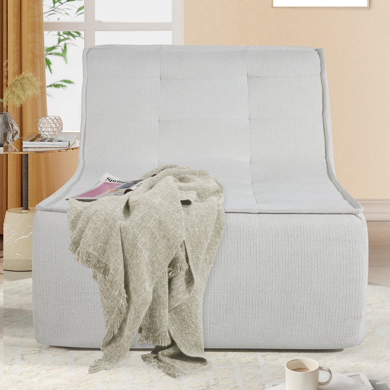 Ross 33"D x 39"W Ergonomic Linen Memory Foam Bean Bag Chair, Bean Bag Sofa with Removable and Machine Washable Cover, Accent Sofa Chair Lounger, Game Chair