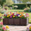 Boîte à fleurs rectangulaire en plastique pour légumes, herbes et fleurs - Ensemble de plantation d'intérieur et d'extérieur brun | Idée de cadeau