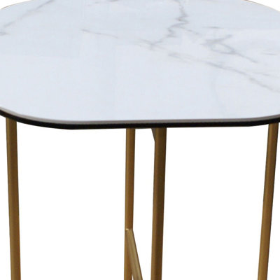 Ceramic End Table with Metal Frame