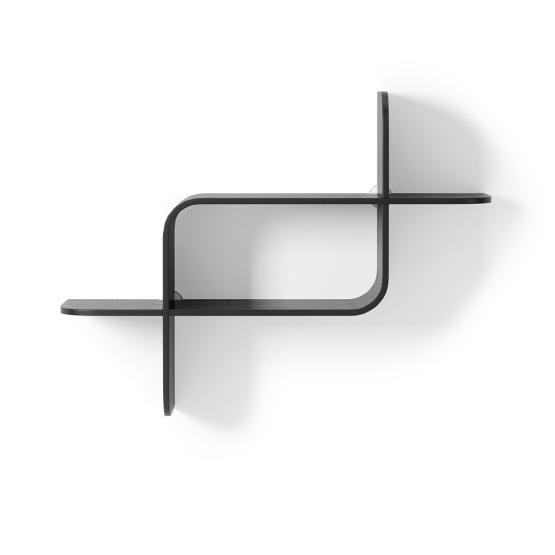 Montage 1-Piece Modern Wall-Mounted Floating Shelf, Black