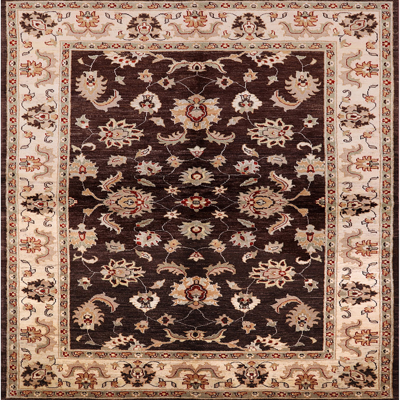 Tapis beige / brun Buck, Carré 8 pi