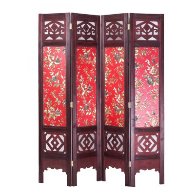 Anchise 90" W x 70.8" H 6 - Panel Solid Wood Folding Room Divider by Red Barrel Studio