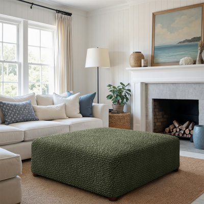 Stretchy Slipcover for Ottoman - Easy to Clean & Durable - Microfibra Collection