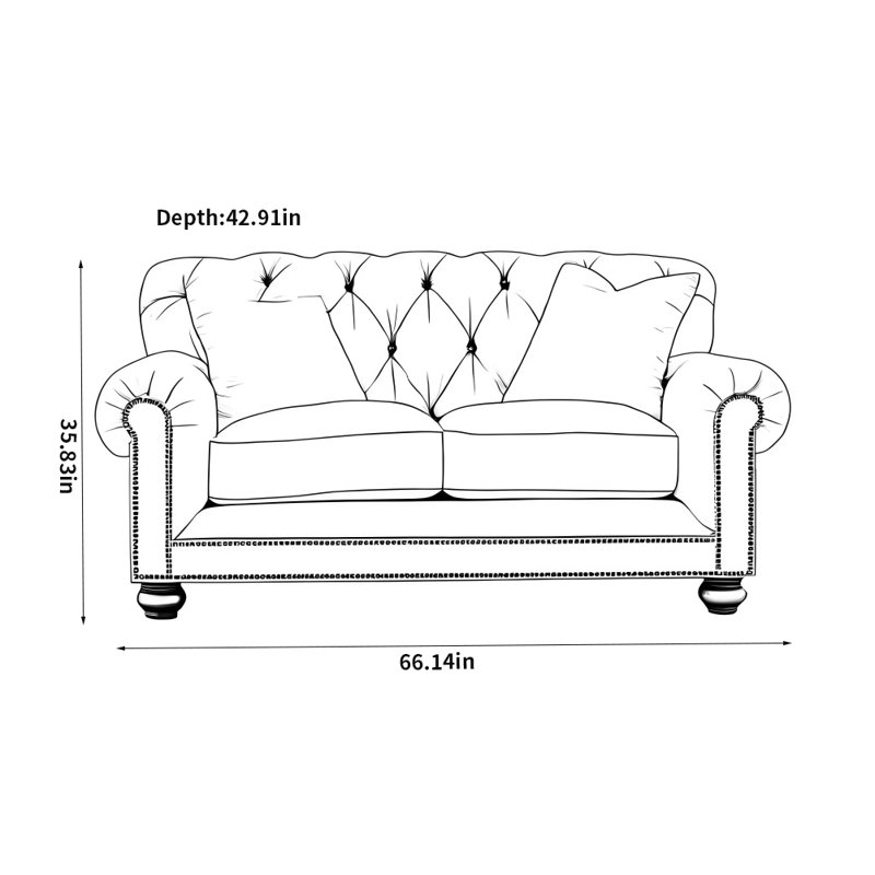 Canapé simple, simple et créatif, Rose, H 35,83 po x l 66,14 po x P 42,91 po