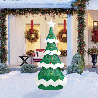56.25" H LED Lighted Mesh Christmas Tree