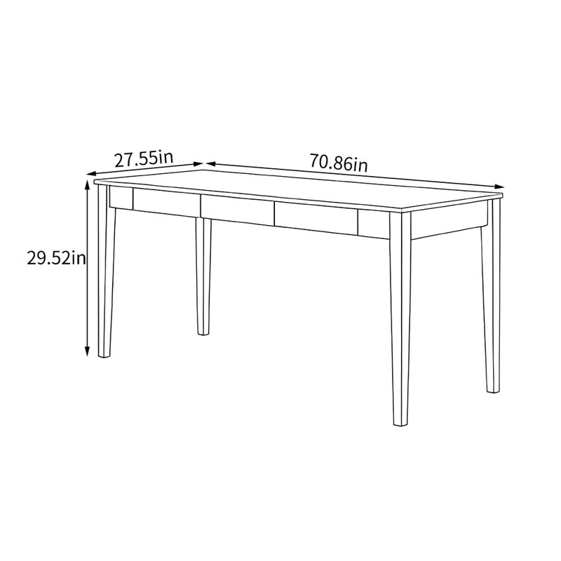 Simple Walnut Rectangular Solid Wood Office Sets