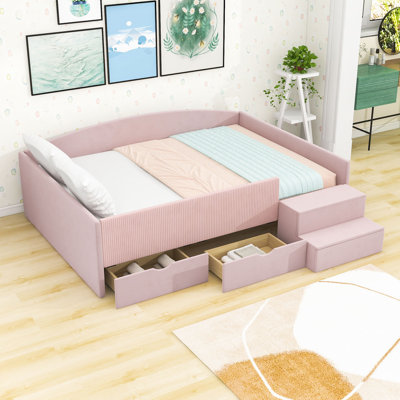 Upholstered Daybed with Storage Drawers