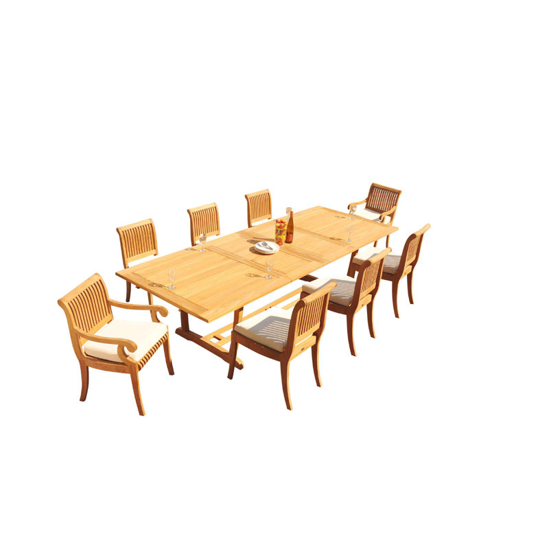 Ensemble repas 9 pièces teck Maskell