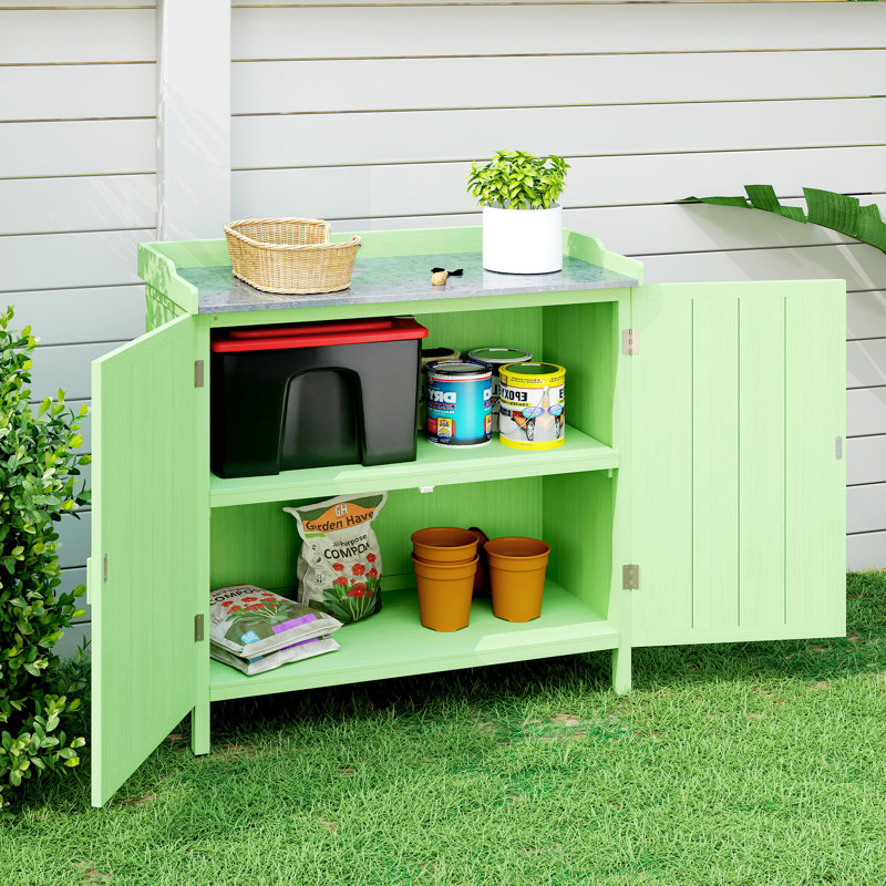 Fir Wood, Metal Potting Bench