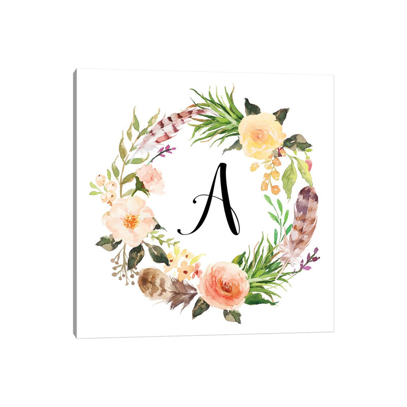 A (Initial) - Painting on Canvas, 66.04cm H x 66.04cm W x 3.81cm D, Wrapped Canvas