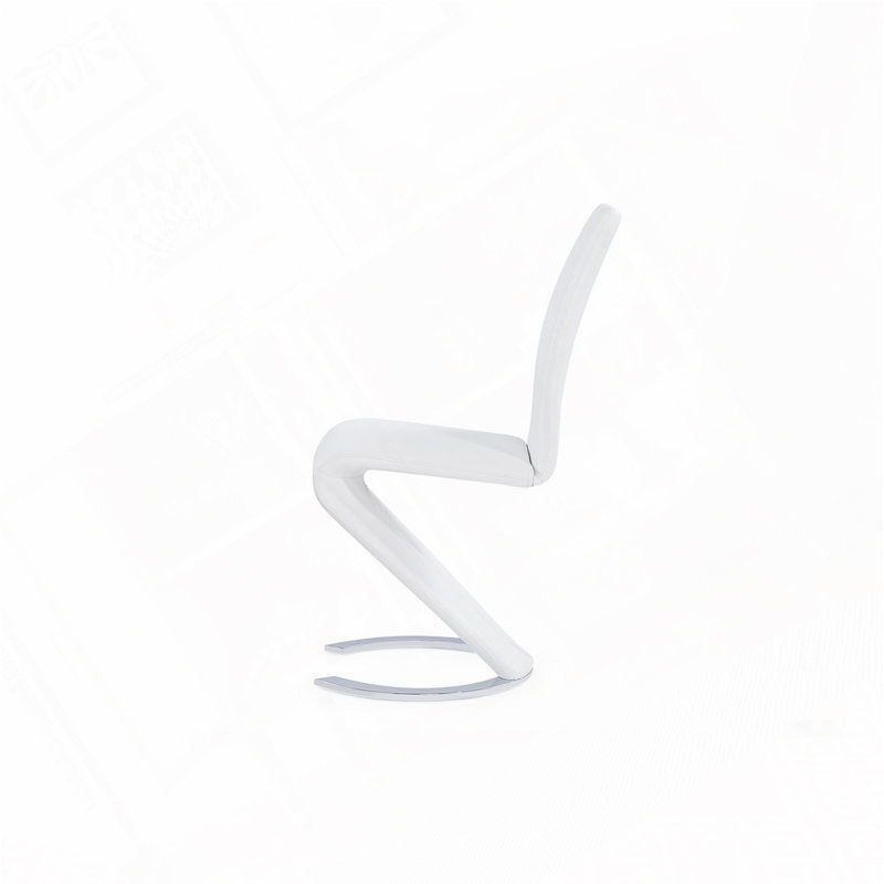 Chaise de salle à manger en similicuir, Blanc