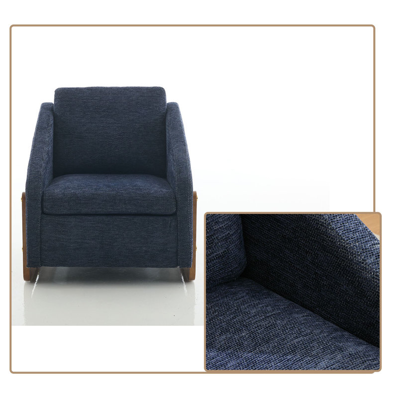 Chaise avec accoudoirs rembourrés Modern Chenille, Bleu