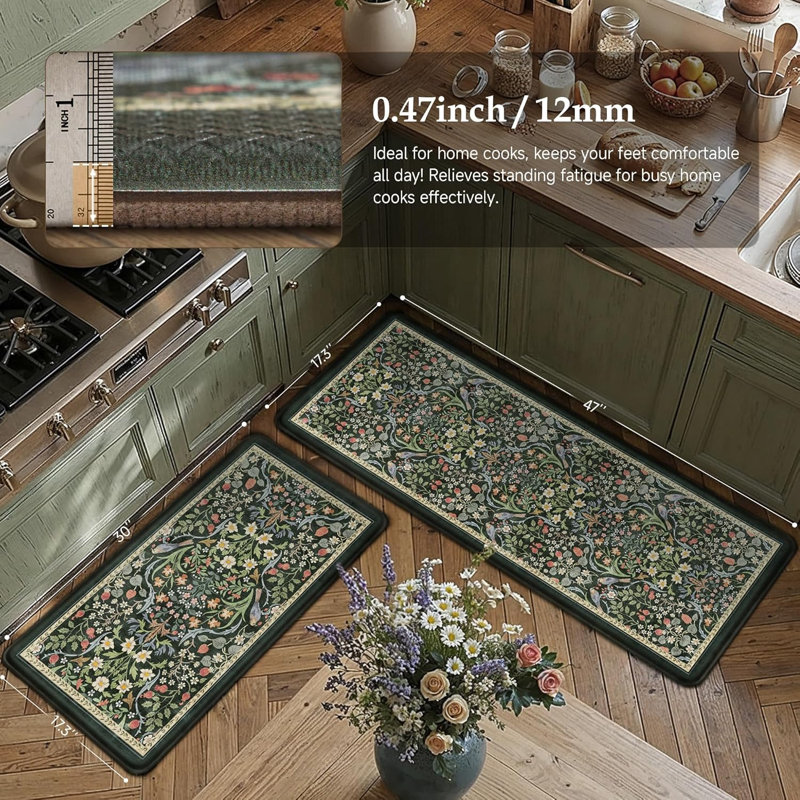 Tapis de cuisine 2 pièces, tapis antidérapants et antidérapants