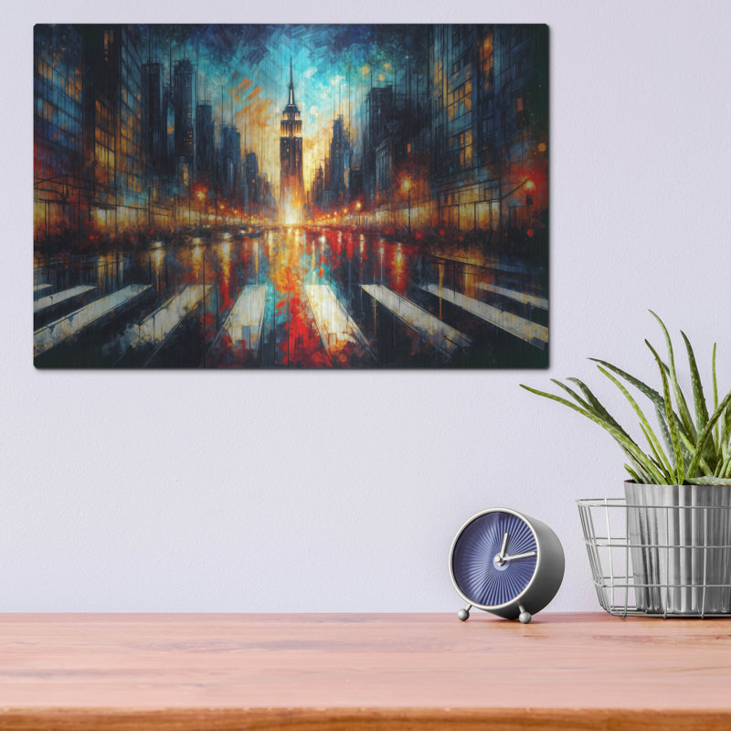  «Urban Abstract 4» par Rey Klimt, art mural en métal, 16 po x 12 po, H 12 po x l 16 po