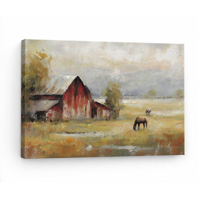 «Quiet Field Companion» - campagne d'art sur toile tendue, 24"H x 36"W x 1.5"D