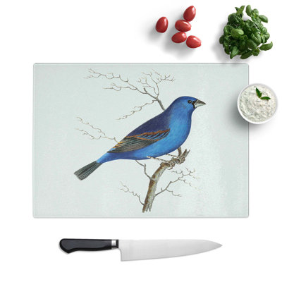 Tempered Glass Grosbeak Bird Chopping Board