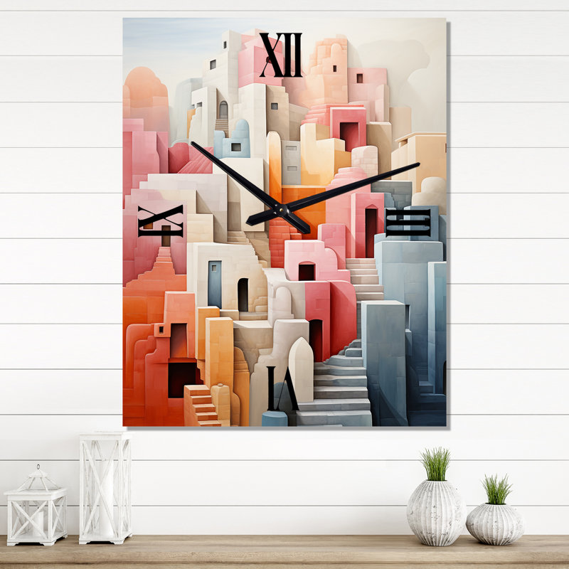 Horloge murale abstraite Constructivism, H 28 po x l 12 po x P 1 po