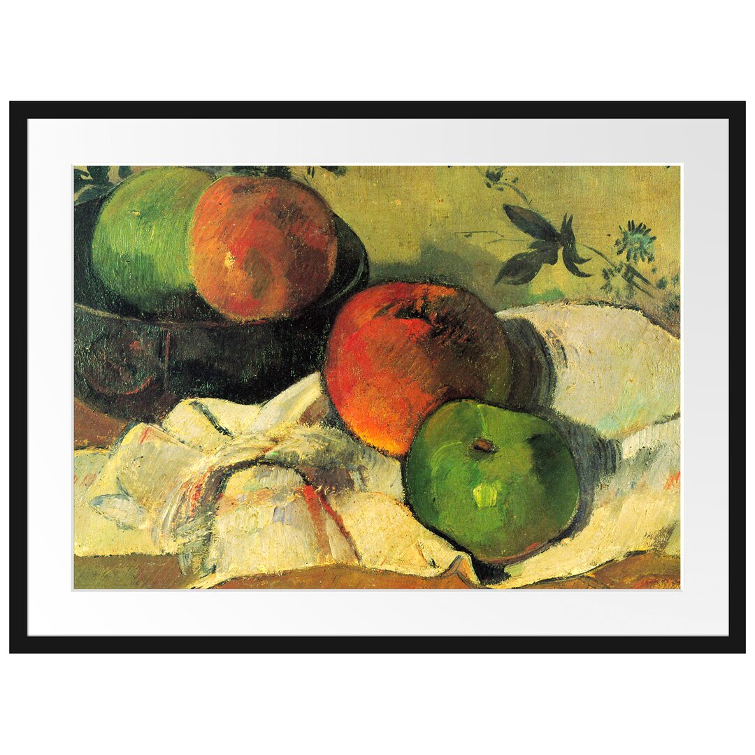 Gerahmter Kunstdruck Still Life Apples and Peel von Paul Gauguin