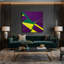 «Geometric Abstraction 15», art mural sur toile mauve-175498297