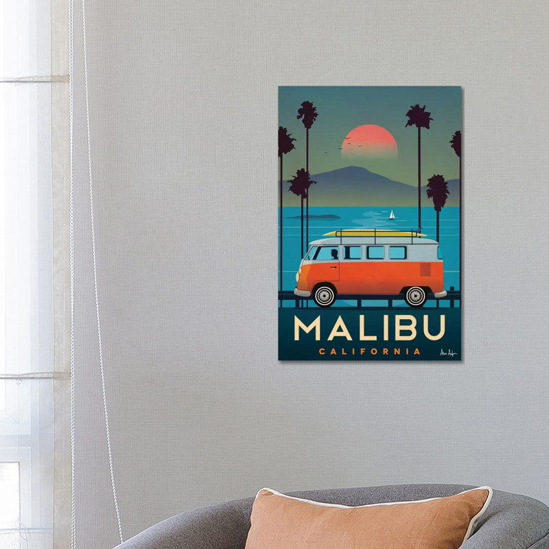 Malibu - Painting on Canvas, 66.04cm H x 45.72cm W x 3.81cm D, Wrapped Canvas