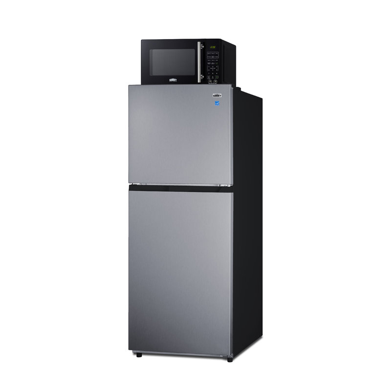 Summit Appliance 24" 10.1 Cubic Feet Smudge-Resistant Top Freezer Refrigerator, Black, Right Handed