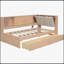 Lit de jour en bois en L avec rangement, bibliothèque, tête de lit tapissier et chargement USB pour les petits espaces-1622121019-1622121017